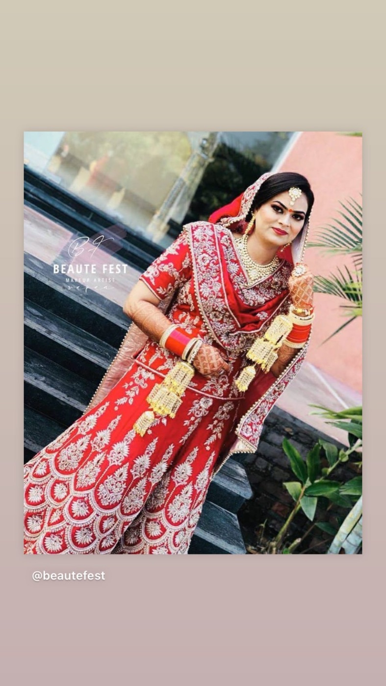 Bridal makeup and traditional red bridal styling from BeauteFest’s portfolio